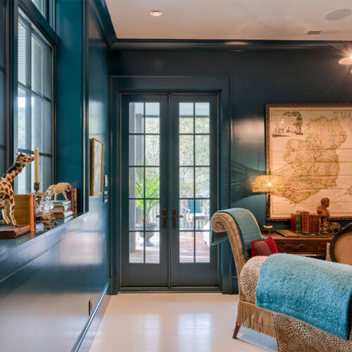 living room built by a modern home builder in Asheville